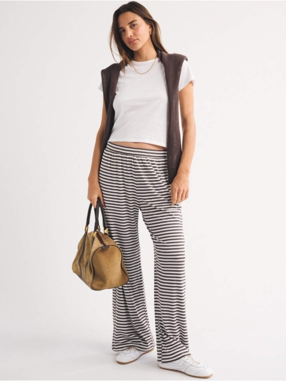 Abercrombie & Fitch Lounge Ribbed Wide Leg Sweatpant